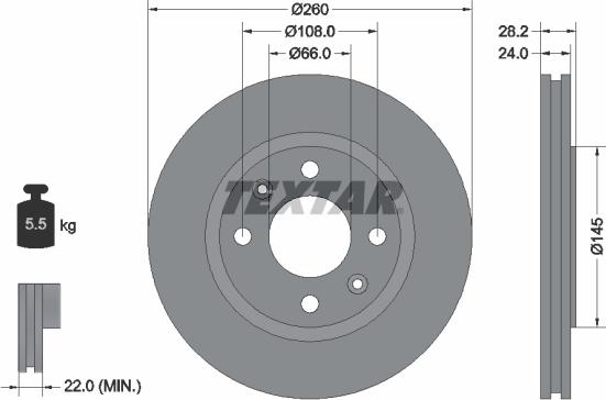 Textar 89011800 - Комплект гальм, дисковий гальмівний механізм avtolavka.club