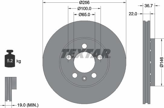 Textar 89013500 - Комплект гальм, дисковий гальмівний механізм avtolavka.club