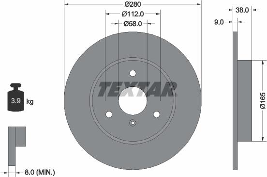 Textar 92097600 - Гальмівний диск avtolavka.club