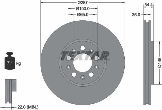 Textar 89012400 - Комплект гальм, дисковий гальмівний механізм avtolavka.club