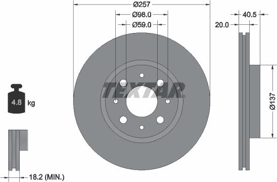 Textar 89012600 - Комплект гальм, дисковий гальмівний механізм avtolavka.club