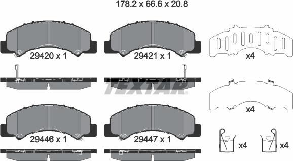 Textar 2942001 - Гальмівні колодки, дискові гальма avtolavka.club