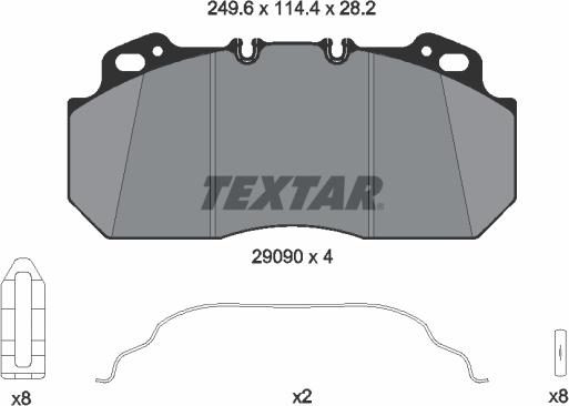 Textar 2909006 - Гальмівні колодки, дискові гальма avtolavka.club