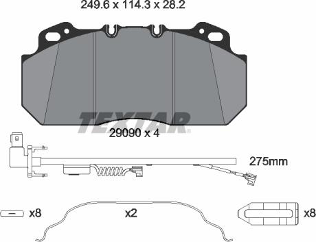 Textar 2909015 - Гальмівні колодки, дискові гальма avtolavka.club