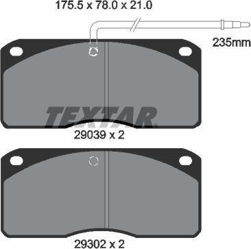 Textar 2903902 - Гальмівні колодки, дискові гальма avtolavka.club