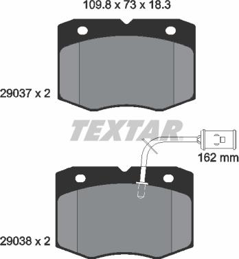 Textar 2903701 - Гальмівні колодки, дискові гальма avtolavka.club