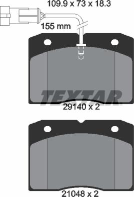 Textar 2914001 - Гальмівні колодки, дискові гальма avtolavka.club