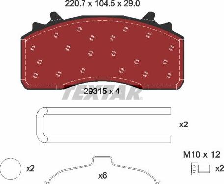 Textar 2931501 - Гальмівні колодки, дискові гальма avtolavka.club