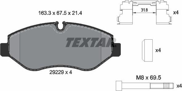 Textar 2922901 - Гальмівні колодки, дискові гальма avtolavka.club