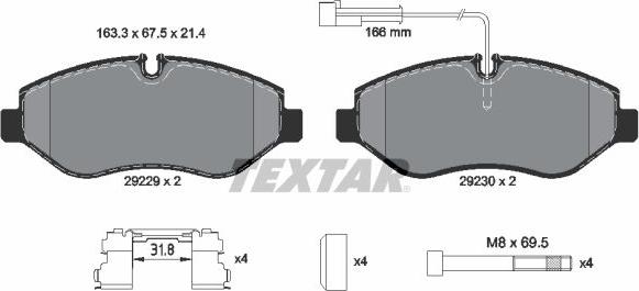 Textar 2922902 - Гальмівні колодки, дискові гальма avtolavka.club