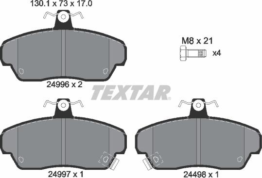 Textar 2499601 - Гальмівні колодки, дискові гальма avtolavka.club