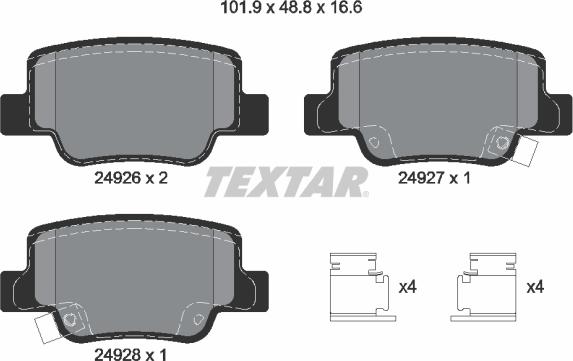 Textar 2492601 - Гальмівні колодки, дискові гальма avtolavka.club