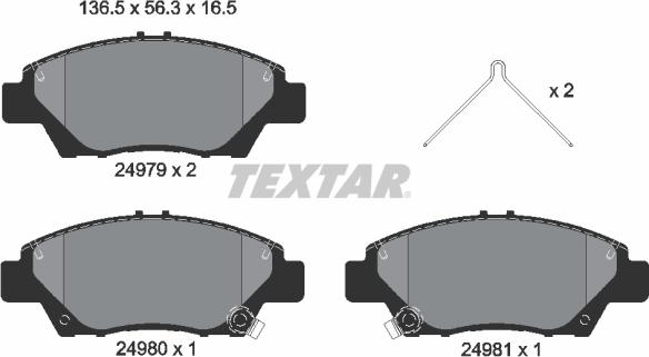 Textar 2497901 - Гальмівні колодки, дискові гальма avtolavka.club