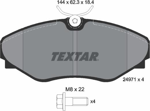 Textar 2497101 - Гальмівні колодки, дискові гальма avtolavka.club