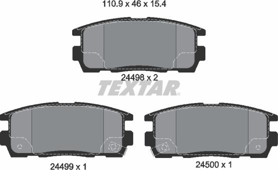 Textar 2449801 - Гальмівні колодки, дискові гальма avtolavka.club