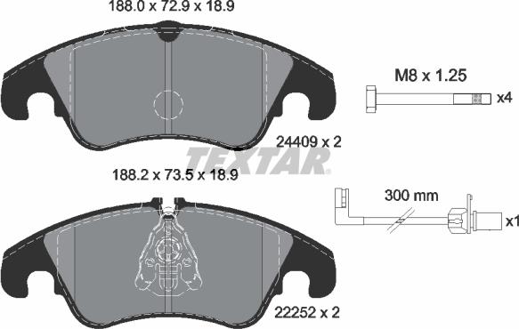 Textar 2440903 - Гальмівні колодки, дискові гальма avtolavka.club