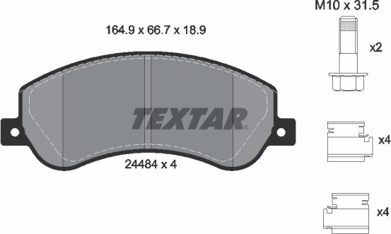 Textar 2448404 - Гальмівні колодки, дискові гальма avtolavka.club