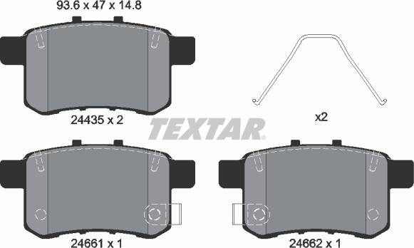 Textar 2443501 - Гальмівні колодки, дискові гальма avtolavka.club