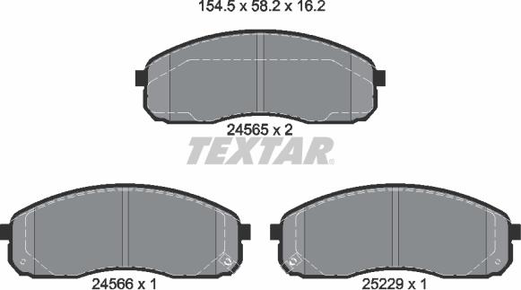 Textar 2456501 - Гальмівні колодки, дискові гальма avtolavka.club