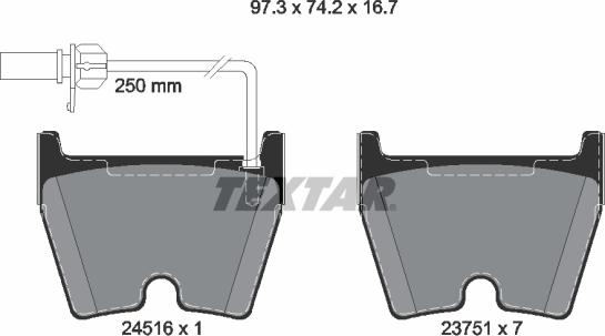 Textar 2451601 - Гальмівні колодки, дискові гальма avtolavka.club