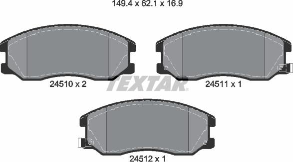 Textar 2451001 - Гальмівні колодки, дискові гальма avtolavka.club