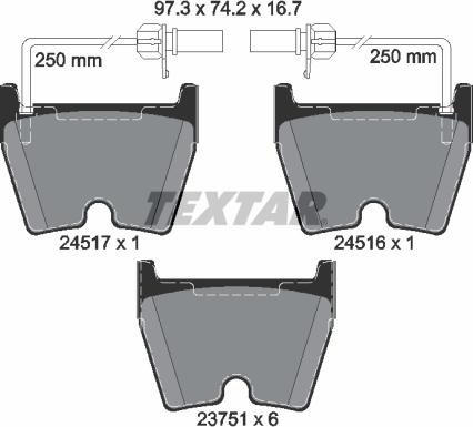 Textar 2451701 - Гальмівні колодки, дискові гальма avtolavka.club