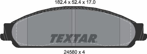 Textar 2458002 - Гальмівні колодки, дискові гальма avtolavka.club