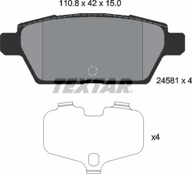 Textar 2458101 - Гальмівні колодки, дискові гальма avtolavka.club