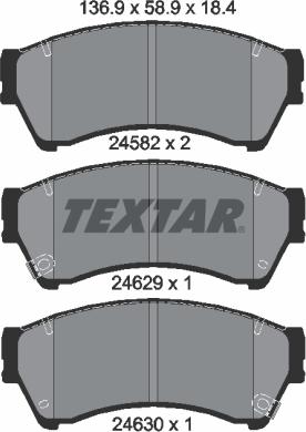 Textar 2458202 - Гальмівні колодки, дискові гальма avtolavka.club