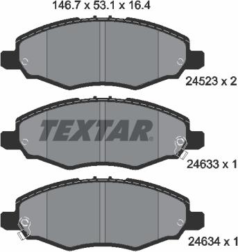 Textar 2452301 - Гальмівні колодки, дискові гальма avtolavka.club