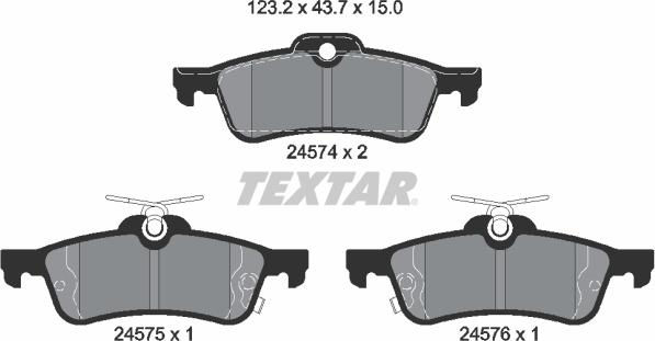 Textar 2457401 - Гальмівні колодки, дискові гальма avtolavka.club