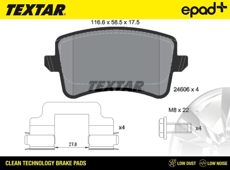 Textar 2460601CP - Гальмівні колодки, дискові гальма avtolavka.club