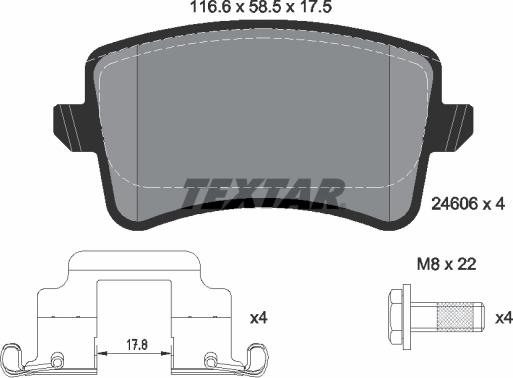 Textar 2460682 - Гальмівні колодки, дискові гальма avtolavka.club