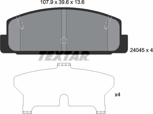 Textar 2404501 - Гальмівні колодки, дискові гальма avtolavka.club