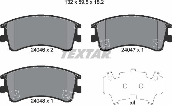 Textar 2404601 - Гальмівні колодки, дискові гальма avtolavka.club