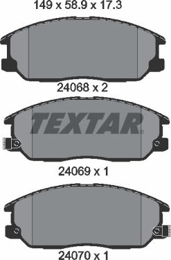 Textar 2406801 - Гальмівні колодки, дискові гальма avtolavka.club