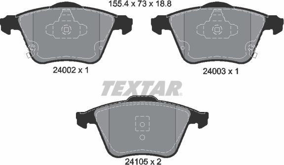 Textar 2400201 - Гальмівні колодки, дискові гальма avtolavka.club