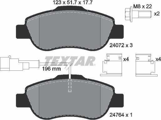 Textar 2407202 - Гальмівні колодки, дискові гальма avtolavka.club