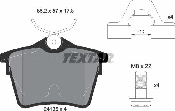 Textar 2413501 - Гальмівні колодки, дискові гальма avtolavka.club