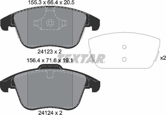 Textar 2412305 - Гальмівні колодки, дискові гальма avtolavka.club