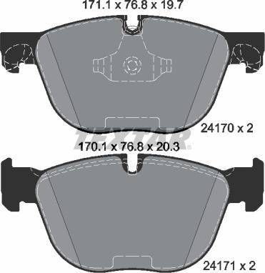 Textar 2417001 - Гальмівні колодки, дискові гальма avtolavka.club