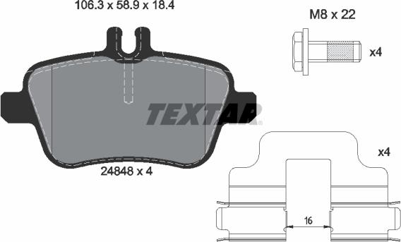 Textar 2484803 - Гальмівні колодки, дискові гальма avtolavka.club