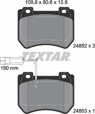 Textar 2485201 - Гальмівні колодки, дискові гальма avtolavka.club