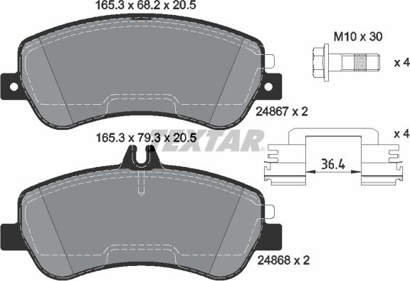 Textar 2486781 - Гальмівні колодки, дискові гальма avtolavka.club