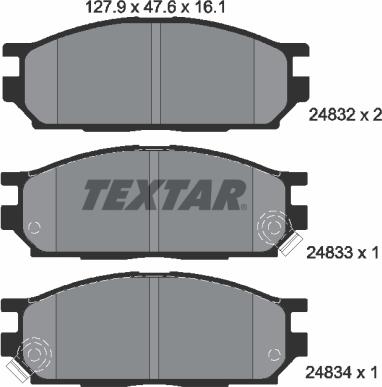 Textar 2483201 - Гальмівні колодки, дискові гальма avtolavka.club