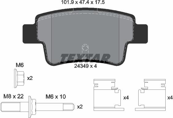 Textar 2434903 - Гальмівні колодки, дискові гальма avtolavka.club