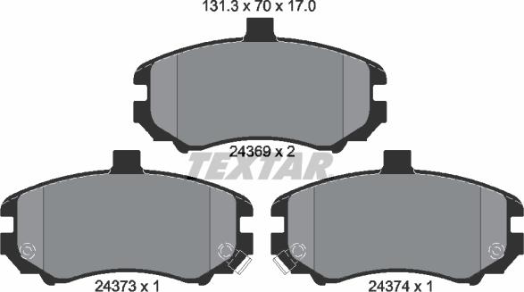 Textar 2436901 - Гальмівні колодки, дискові гальма avtolavka.club