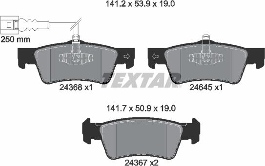 Textar 2436801 - Гальмівні колодки, дискові гальма avtolavka.club