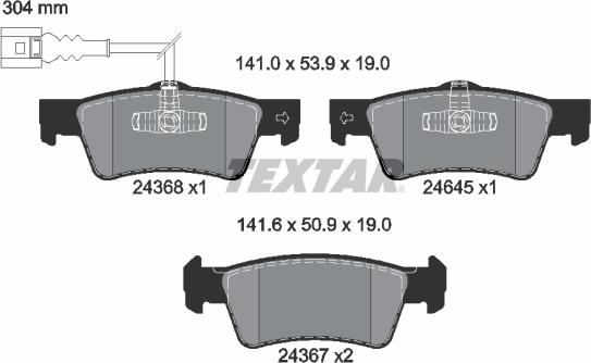 Textar 2436803 - Гальмівні колодки, дискові гальма avtolavka.club