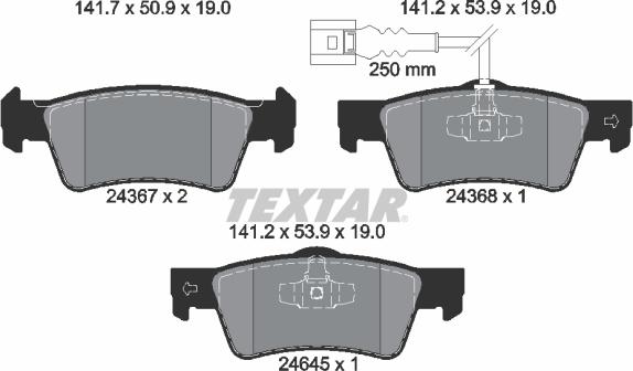 Textar 2436704 - Гальмівні колодки, дискові гальма avtolavka.club